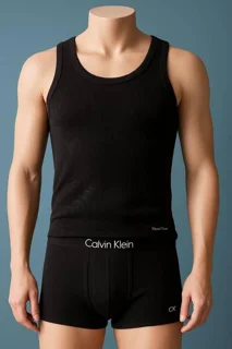 ست رکابی و شرت مردانه (کبریتی) - مشکی