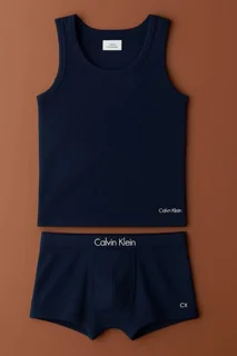 ست رکابی و شرت مردانه (کبریتی) - سورمه ایی