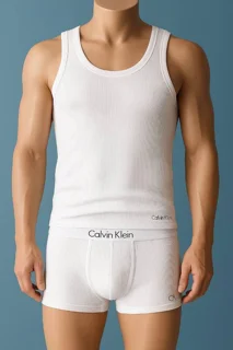 ست رکابی و شرت مردانه (کبریتی) - سفید